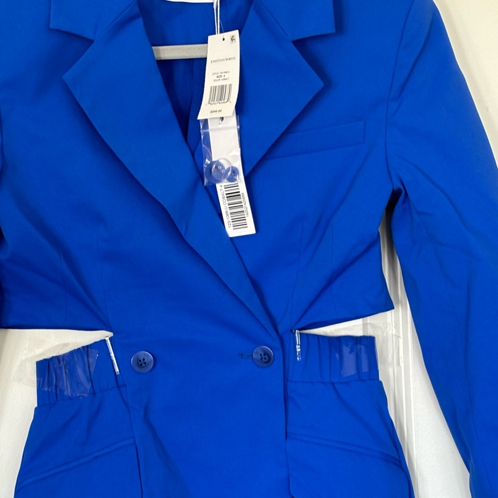 NWT Jonathan Simkhai Kylo Cutout Blazer Mini Dress. Size 4 - Picture 7 of 8